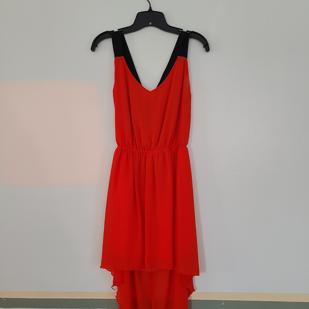 Silky Orange Open Back Sleeveless Dress
